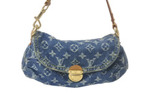 画像をギャラリービューアに読み込む, LOUIS VUITTON ルイ ヴィトン ミニプリーティ ワンショルダーバッグ M95050 モノグラムデニム レザー ブルー 美品 中古 4c069337