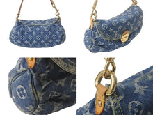 画像をギャラリービューアに読み込む, LOUIS VUITTON ルイ ヴィトン ミニプリーティ ワンショルダーバッグ M95050 モノグラムデニム レザー ブルー 美品 中古 4c069337