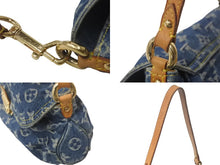 画像をギャラリービューアに読み込む, LOUIS VUITTON ルイ ヴィトン ミニプリーティ ワンショルダーバッグ M95050 モノグラムデニム レザー ブルー 美品 中古 4c069337