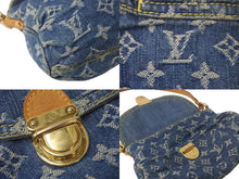 画像をギャラリービューアに読み込む, LOUIS VUITTON ルイ ヴィトン ミニプリーティ ワンショルダーバッグ M95050 モノグラムデニム レザー ブルー 美品 中古 4c069337