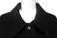 画像をギャラリービューアに読み込む, CHROME HEARTS クロムハーツ コート クロスボールボタン サイズL ブラック ウール シルバー925 美品 中古 4c069346