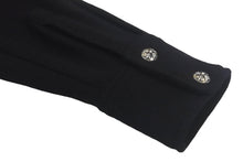 画像をギャラリービューアに読み込む, CHROME HEARTS クロムハーツ コート クロスボールボタン サイズL ブラック ウール シルバー925 美品 中古 4c069346