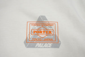 新品未使用 PALACE SKATEBOARDS × PORTER パレス スケートボード ポーター 半袖Tシャツ P27PTS004 サイズS ホワイト オレンジ 中古 4c069352