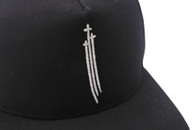 画像をギャラリービューアに読み込む, CHROME HEARTS クロムハーツ RS 3 クロス キャップ 帽子 97729 U.S.A コットン シルバー925 ブラック ホワイト 美品 中古 4c069366