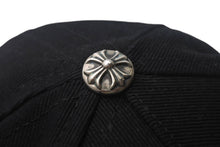 画像をギャラリービューアに読み込む, CHROME HEARTS クロムハーツ RS 3 クロス キャップ 帽子 97729 U.S.A コットン シルバー925 ブラック ホワイト 美品 中古 4c069366