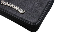 画像をギャラリービューアに読み込む, CHROME HEARTS クロムハーツ CARD CASE カードケース 名刺入れ レザーシルバー925 ブラック 美品 中古 4c070266