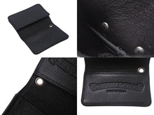 画像をギャラリービューアに読み込む, CHROME HEARTS クロムハーツ CARD CASE カードケース 名刺入れ レザーシルバー925 ブラック 美品 中古 4c070266