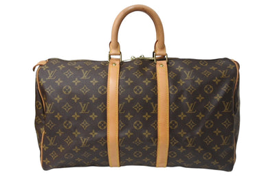 LOUIS VUITTON ルイヴィトン キーポル45 ボストンバッグ M41428 モノグラムキャンバス ブラウン ゴールド金具 美品 中古 4c069383