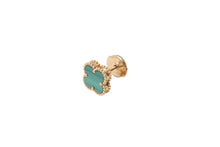 画像をギャラリービューアに読み込む, Van Cleef &amp; Arpels ヴァンクリーフ＆アーペル スウィート アルハンブラ ピアス 2.47g マカライト ゴールド Au750刻印 美品 中古 4c069404