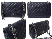 Load image into Gallery viewer, 極美品 CHANEL シャネル Wフラップ マトラッセ30 チェーンショルダーバッグ 19番台 キャビアスキン ネイビー ゴールド金具 中古 4c069406