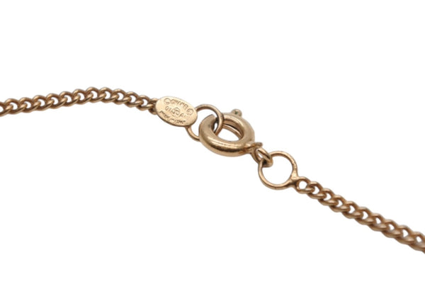 極美品 CHANEL シャネル ココマーク ブラック ラインストーン ネックレス 7g 01A メタル ゴールド ロゴ アクセサリー 中古 4c069442