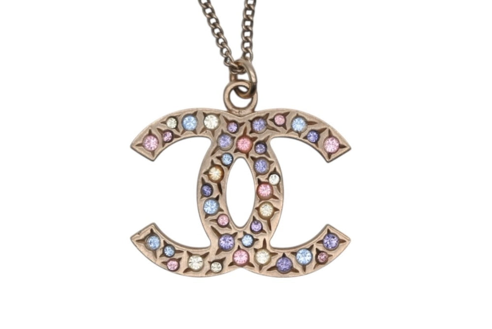 CHANEL シャネル ココマーク ストーン ネックレス 重量約13.1g メタル マルチカラー ゴールド 美品 中古 4c069452
