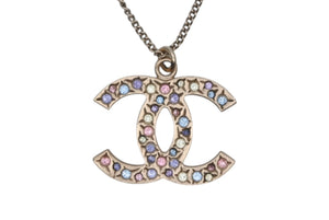 CHANEL シャネル ココマーク ストーン ネックレス 重量約13.1g メタル マルチカラー ゴールド 美品 中古 4c069452