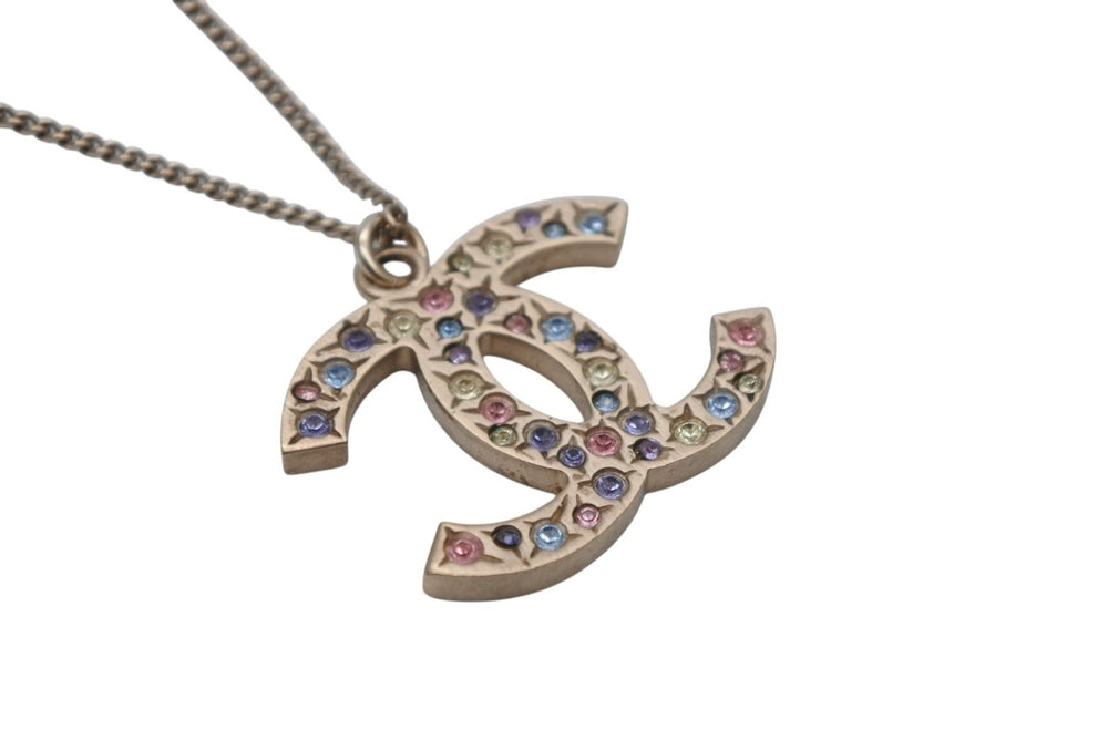 CHANEL Cocomark Stone Necklace Weight approx. 13.1g Metal Multicolor Gold Good Condition Used 4c069452