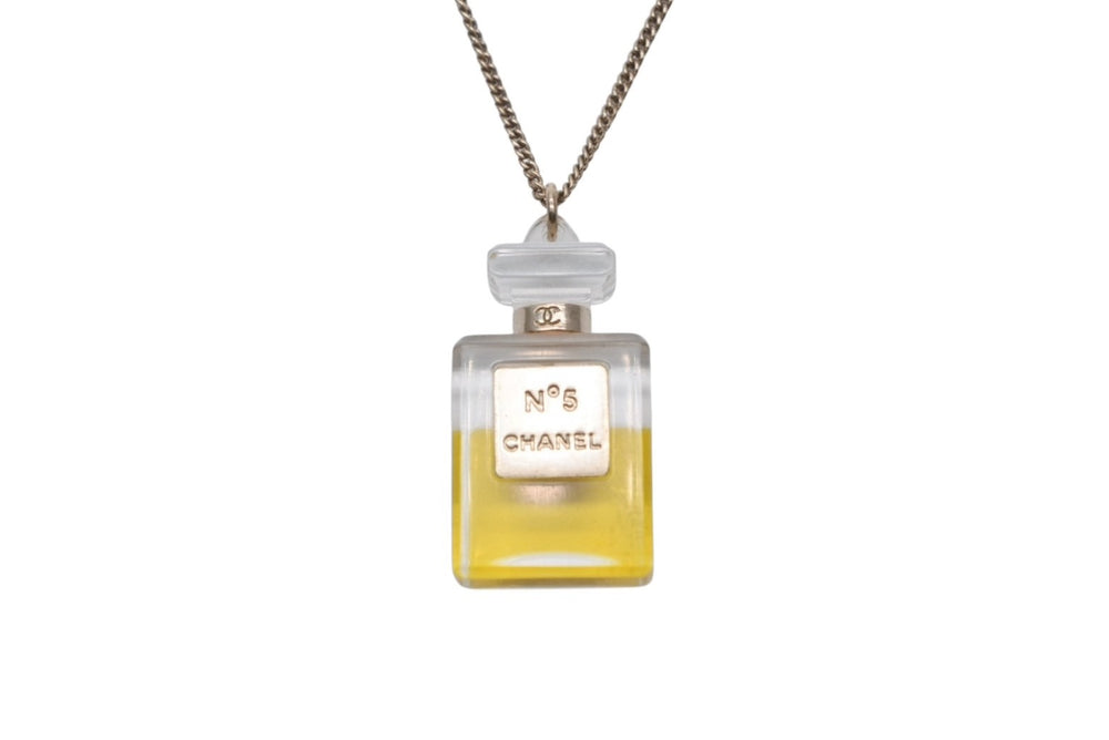 CHANEL シャネル ココマーク No.5 ボトルモチーフ ネックレス GP ゴールド金具 香水 ロゴ アクセサリー ジュエリー 09A 6g 美品 中古 4c069463