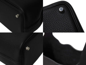 New and unused HERMES Handbag Picotan Lock PM Black Taurillon Clemence W engraved Silver hardware Used 4c069477