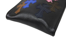 画像をギャラリービューアに読み込む, 新品同様品 CHROME HEARTS クロムハーツ レザー スクエアポシェット ショルダーバッグ クロスパッチ マルチカラー ブラック 中古 4c069478