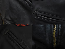 画像をギャラリービューアに読み込む, HARLEY DAVIDSON ハーレーダビットソン 総刺繍 オールレザー ジャケット レザー ナイロン ブラック オレンジ サイズM 美品 中古 4c069480