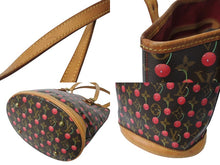 画像をギャラリービューアに読み込む, LOUIS VUITTON ルイヴィトン モノグラム チェリー バケットPM 村上隆 M95012 ハンドバッグ ブラウン ポーチ付き ロゴ 良品 中古 4c069496