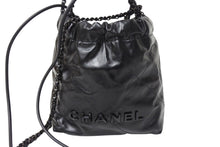画像をギャラリービューアに読み込む, 極美品 CHANEL シャネル シャネル22 ミニ チェーンショルダーバッグ AS3980 ロゴプレート カーフスキン ブラック 中古 4c069520