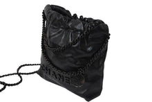 画像をギャラリービューアに読み込む, 極美品 CHANEL シャネル シャネル22 ミニ チェーンショルダーバッグ AS3980 ロゴプレート カーフスキン ブラック 中古 4c069520