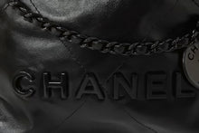 画像をギャラリービューアに読み込む, 極美品 CHANEL シャネル シャネル22 ミニ チェーンショルダーバッグ AS3980 ロゴプレート カーフスキン ブラック 中古 4c069520