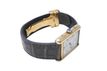 画像をギャラリービューアに読み込む, CARTIER カルティエ マストタンク GM デイト 腕時計 082731PL / 2413 シルバー925 レザー ブラック ホワイト ゴールド 美品 中古 4c069548