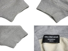 Load image into Gallery viewer, BALENCIAGA バレンシアガ ロゴ エンブロイダリー パーカー 570811 ポルトガル製 コットン グレー サイズM 美品 中古 4c069553