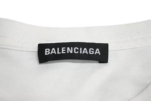 BALENCIAGA バレンシアガ BBロゴ ベーシックロゴ 半袖Tシャツ 570803 TEV48 コットン ホワイト ブラック サイズS 美品 中古 4c069559