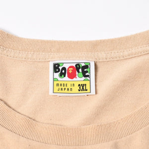A BATHING APE アベイシングエイプ 半袖Tシャツ エイプヘッド カモ コットン ベージュ グレー サイズ3XL 美品 中古 4a007383