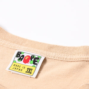A BATHING APE アベイシングエイプ 半袖Tシャツ エイプヘッド カモ コットン ベージュ グレー サイズ3XL 美品 中古 4a007383