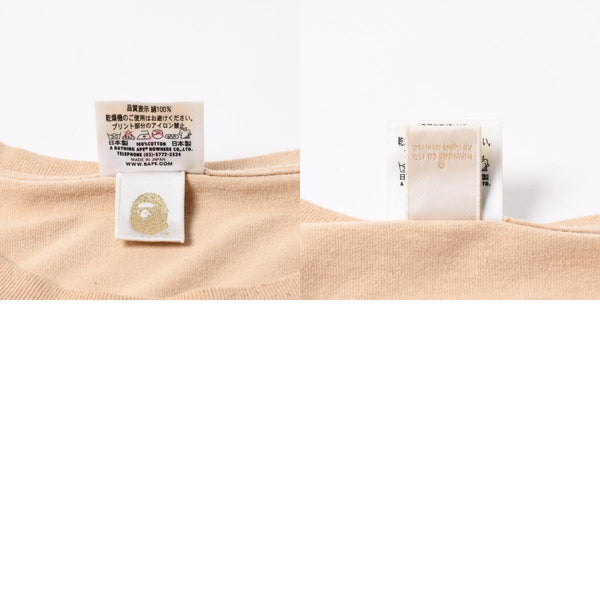 A BATHING APE アベイシングエイプ 半袖Tシャツ エイプヘッド カモ コットン ベージュ グレー サイズ3XL 美品 中古 4a007383