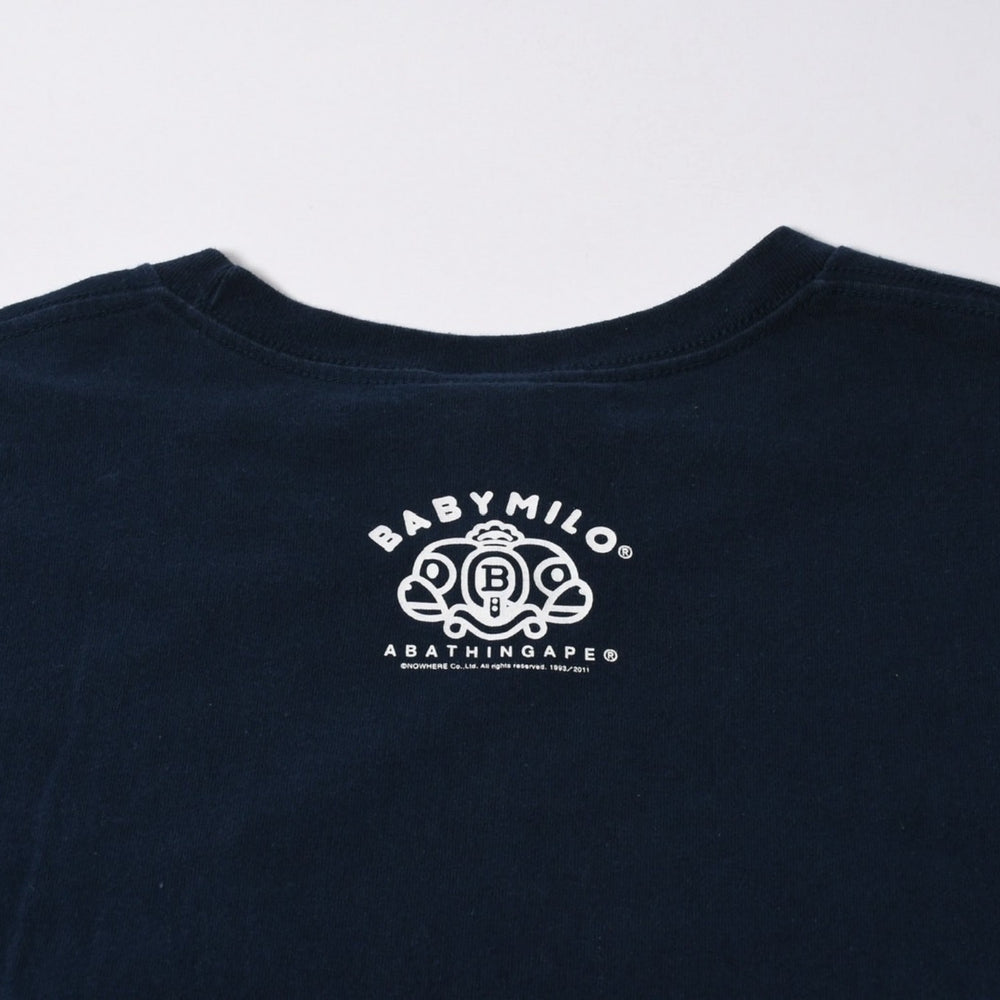 A BATHING APE アベイシングエイプ スーツケースマイロ 半袖Tシャツ JAPAN製 コットン ネイビー サイズ3XL 美品 中古 4a007420
