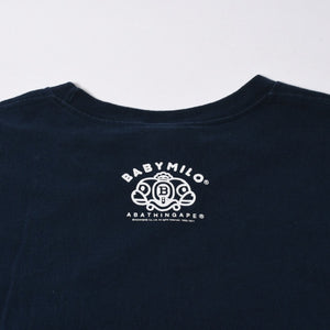 A BATHING APE アベイシングエイプ スーツケースマイロ 半袖Tシャツ JAPAN製 コットン ネイビー サイズ3XL 美品 中古 4a007420