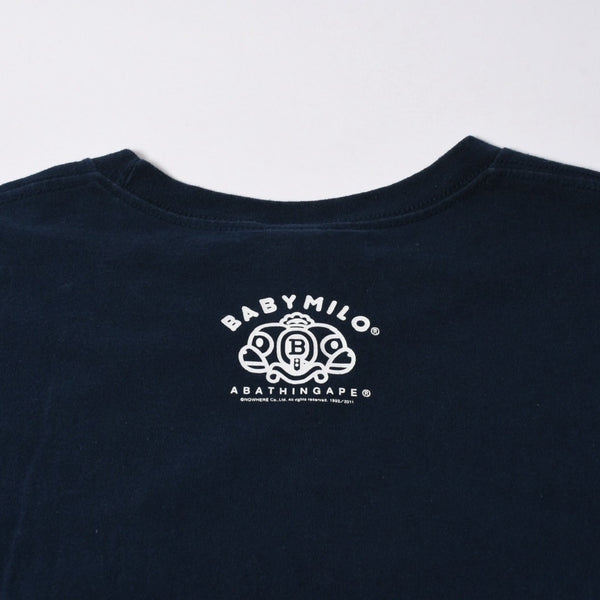 A BATHING APE アベイシングエイプ スーツケースマイロ 半袖Tシャツ JAPAN製 コットン ネイビー サイズ3XL 美品 中古 4a007420