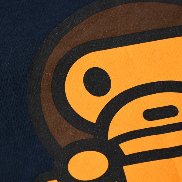 A BATHING APE アベイシングエイプ スーツケースマイロ 半袖Tシャツ JAPAN製 コットン ネイビー サイズ3XL 美品 中古 4a007420