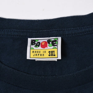 A BATHING APE アベイシングエイプ スーツケースマイロ 半袖Tシャツ JAPAN製 コットン ネイビー サイズ3XL 美品 中古 4a007420