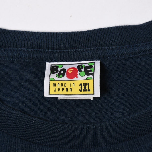 A BATHING APE アベイシングエイプ スーツケースマイロ 半袖Tシャツ JAPAN製 コットン ネイビー サイズ3XL 美品 中古 4a007420