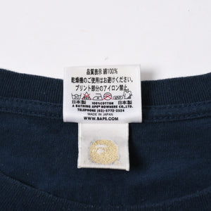 A BATHING APE アベイシングエイプ スーツケースマイロ 半袖Tシャツ JAPAN製 コットン ネイビー サイズ3XL 美品 中古 4a007420