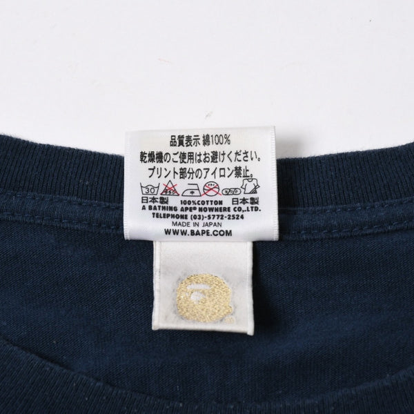 A BATHING APE アベイシングエイプ スーツケースマイロ 半袖Tシャツ JAPAN製 コットン ネイビー サイズ3XL 美品 中古 4a007420