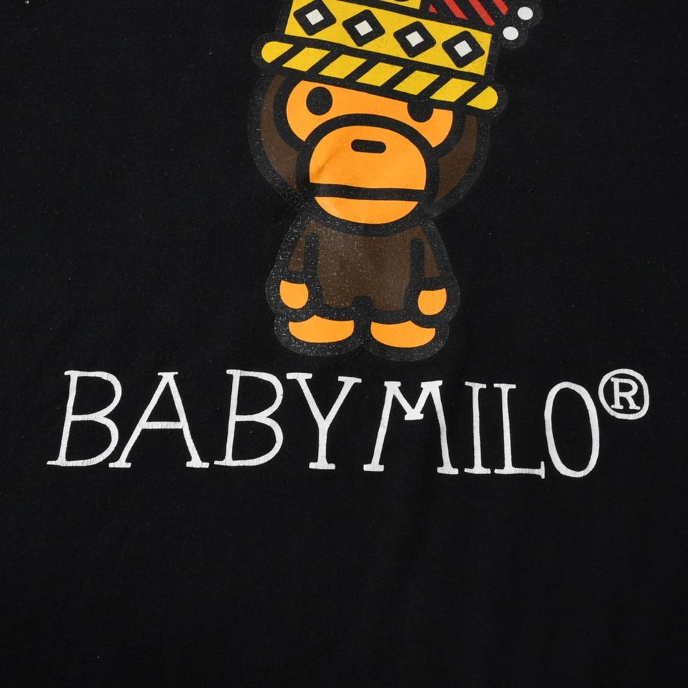A BATHING APE アベイシングエイプ BAPE ベイプ 半袖 Tシャツ BAPE 王冠 マイロ サイズ 2XL ブラック 美品 中古 4a007419