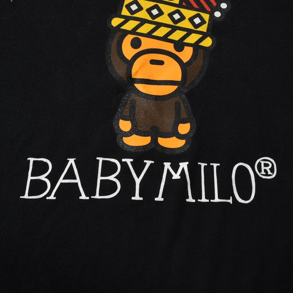 A BATHING APE アベイシングエイプ BAPE ベイプ 半袖 Tシャツ BAPE 王冠 マイロ サイズ 2XL ブラック 美品 中古 4a007419