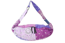 Load image into Gallery viewer, 極美品 KAPITAL キャピタル バンダナ ビーチ スナフキン ショルダーバッグ JAPAN製 コットン パープル ホワイト ブラック 中古 4c069574