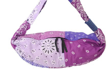 Load image into Gallery viewer, 極美品 KAPITAL キャピタル バンダナ ビーチ スナフキン ショルダーバッグ JAPAN製 コットン パープル ホワイト ブラック 中古 4c069574