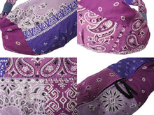 Load image into Gallery viewer, 極美品 KAPITAL キャピタル バンダナ ビーチ スナフキン ショルダーバッグ JAPAN製 コットン パープル ホワイト ブラック 中古 4c069574