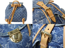 Load image into Gallery viewer, LOUIS VUITTON ルイヴィトン サックアドGM リュック バックパック M95056 モノグラムデニム ブルー ゴールド金具 美品 中古 4c069583