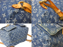 Load image into Gallery viewer, LOUIS VUITTON ルイヴィトン サックアドGM リュック バックパック M95056 モノグラムデニム ブルー ゴールド金具 美品 中古 4c069583