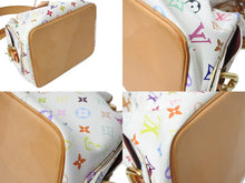 画像をギャラリービューアに読み込む, LOUIS VUITTON ルイヴィトン プチ ノエ ショルダーバッグ M42229 モノグラム マルチカラー PVC ヌメ革 ホワイト 美品 中古 4c069598