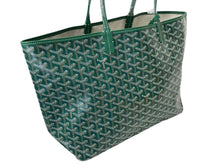 画像をギャラリービューアに読み込む, 新品未使用 GOYARD ゴヤール サンルイPM バッグ トートバッグ STLOUIPMLTY09CL09P PVC レザー ヘリンボーン グリーン 中古 4c069627
