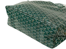 画像をギャラリービューアに読み込む, 新品未使用 GOYARD ゴヤール サンルイPM バッグ トートバッグ STLOUIPMLTY09CL09P PVC レザー ヘリンボーン グリーン 中古 4c069627